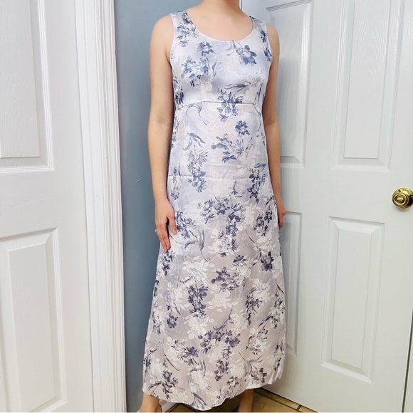 Vintage Whimsigoth Maxi Dress Dainty Fairy Floral 1990s Purple Casual Size Small - Picture 6 of 6